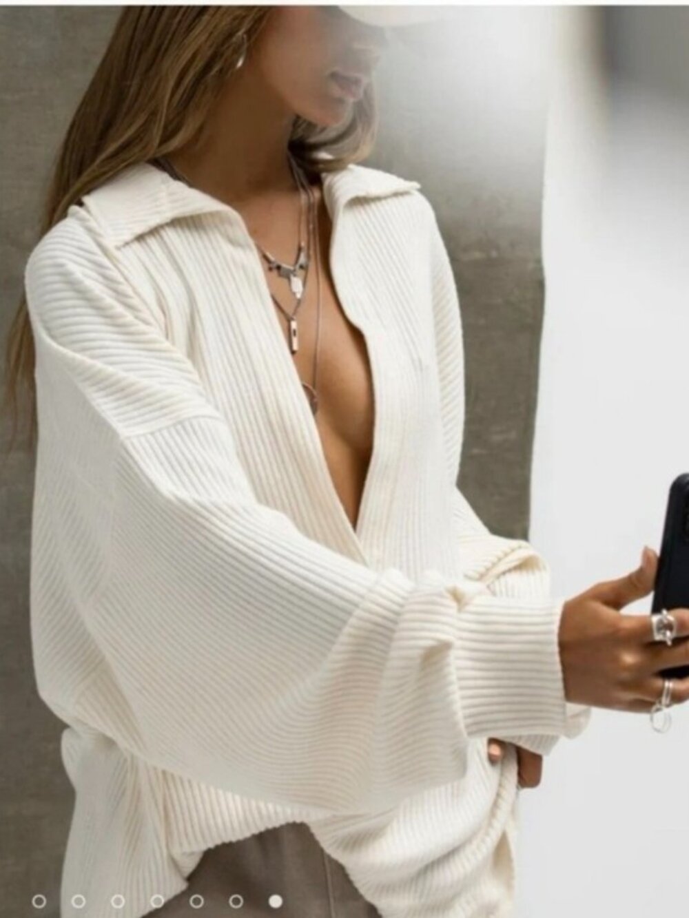 Joah Brown deep V pullover, S/M